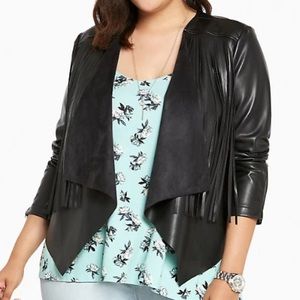 Plus Size Faux Leather Jacket